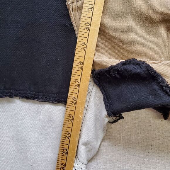 Shein Patchwork Stringy Pants Jeans in Black, White and Tan Size L - Picture 3 of 9